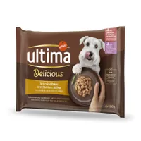 Ultima Delicious Adult Mini Streifen in Sosse 44 x 100 g - Lachs & Truthahn