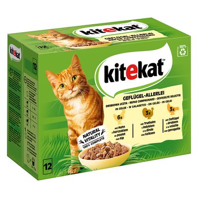 Kitekat vrečke za ohranjanje svežine 48 x 85 g Perutninska raznolikost v želeju