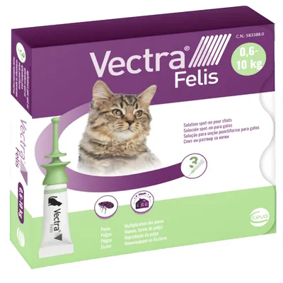 Vectra Felis Solution Spot-on pour les chats - 3 pipettes de 0,9 ml