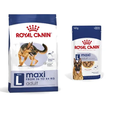Royal Canin Size pienso para perros + comida húmeda: ¡15 % de descuento! - Maxi Adult (15 kg) + Maxi Adult en salsa (10 x 140 g)