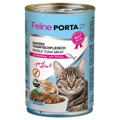 Feline Porta 21 -kissanruoka 6 x 400 g tonnikala & kilohaili (viljaton)