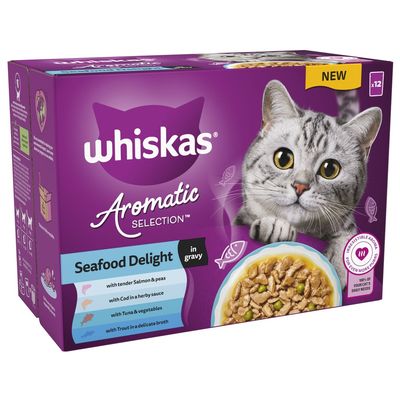 Whiskas 1+ Aromatic Selection Seafood Delight in Gravy 12 x 85g