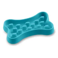 Here Sparky csont formájú habzsolasgátló tál - Türkiz: 1,4 liter, H 35,9 x Sz 20,4 x M 5 cm