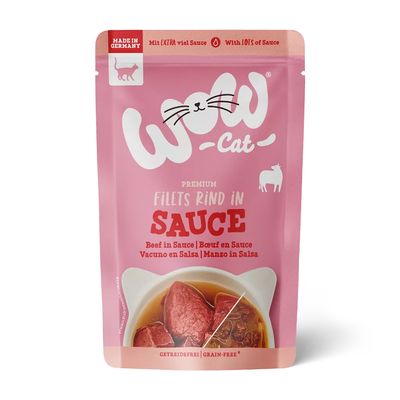 WOW Filetti in salsa 6 x 85 g Pacco misto Umido per gatto