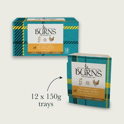 Burns Free Range Chicken with Carrots & Brown Rice - 12 x 150g