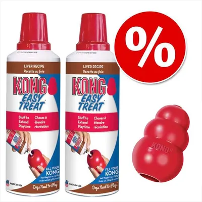 Set addestramento KONG Classic Rosso e KONG Easy Treat Liver - XL: 13 cm + pasta (2 x 236 g) Set addestramento KONG Classic Rosso e KONG Easy Treat Liver - XL: 13 cm + pasta (2 x 236 g)