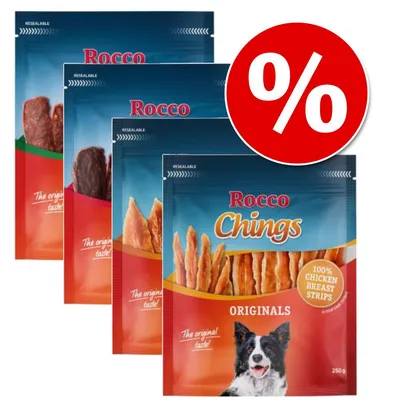 Rocco Chings vegyes csomag - 4 ízben (marha, nyúl, csirke- & kacsamell csíkok)