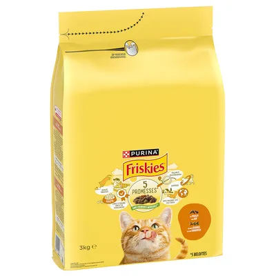 PURINA Friskies Adult Katze mit Huhn und Gemüse - Sparpaket: 3 x 3 kg