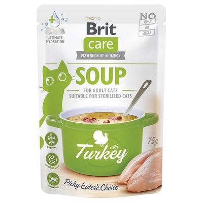 Brit Care polévka pro kočky 15 x 75 g krocaní