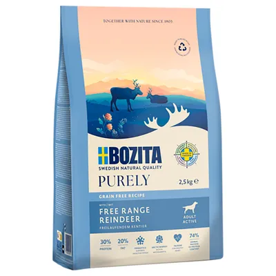 Bozita Dog Purely Adult Active Grain Free Renna Crocchette per cane - Set %: 2 x 2,5 kg