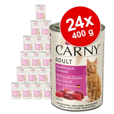 Carny Adult Multifleisch-Cocktail, 24x400g burkar. 100% färska ingredienser, utan spannmål, Made in Germany, med taurin.