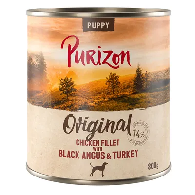 Purizon Puppy 6 x 800 g - File de pui cu vită Black Angus & curcan