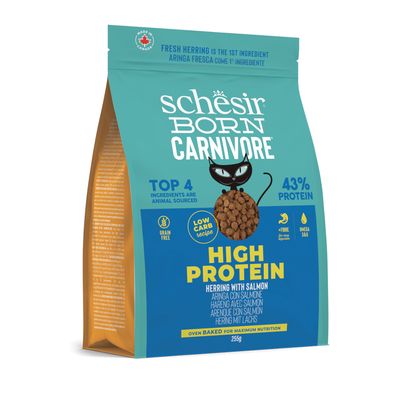 Schesir Born Carnivore High Protein Aringa con Salmone Crocchette per gatto