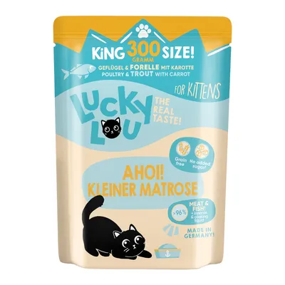 Lucky Lou Lifestage Kitten Buste 6 x 300 g umido gatto - Pollame e Trota