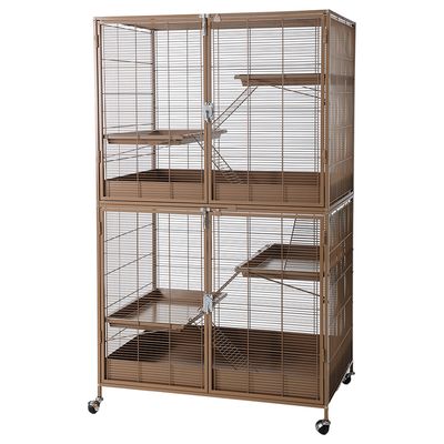 TIAKI klec pro malá zvířata Étagère, karamelová výhodná sada: hlavní klec + přídavná jednotka (D 93,5 x Š 63 x V 157,8 cm)