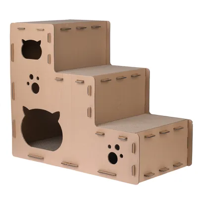 TIAKI Kratztreppe Puzzle für Katzen - L 70 x B 40 x H 60 cm TIAKI Kratztreppe Puzzle für Katzen - L 70 x B 40 x H 60 cm