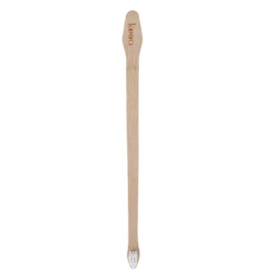 kooa Bambus-Zahnbürste mit schmalem Griff und weissen Borsten, nachhaltiges Design.