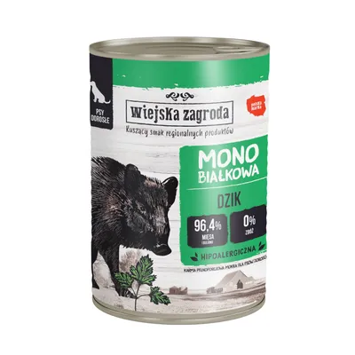 Ekonomipack: Wiejska Zagroda Dog 12 x 400 g - Vildsvin 