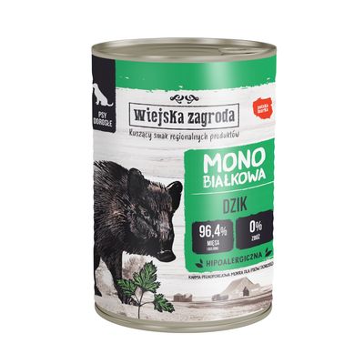 Megapakiet Wiejska Zagroda, mokra karma dla psa, 36 x 400 g Dzik