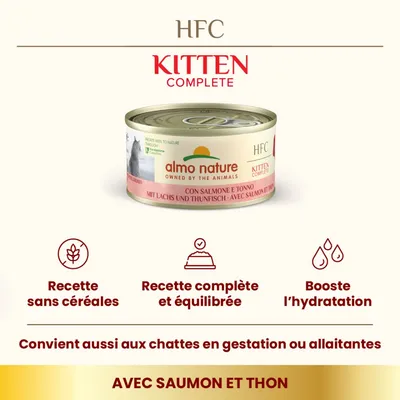 Almo Nature HFC Complete Kitten 6 x 70 g pour chaton  - saumon, thon