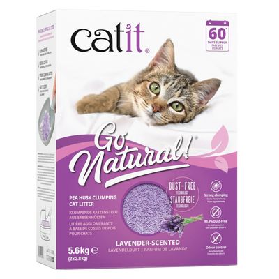 Catit Go Natural Katzenstreu mit Lavendelduft 5,6 kg (2 x 2,8 kg)