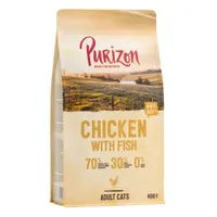 Pack d'essai Purizon sans céréales : Croquettes,  boîte et friandises pour chat - 150 g Adult Sterilised poulet, poisson + Boîte Adult 200 g