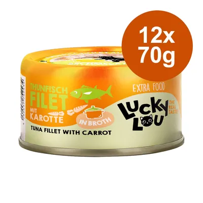 Lucky Lou tonfiskfilé med morot i buljong, Extra Food, 12x70g.