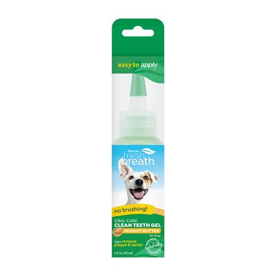 TropiClean Fresh Breath Erdnussbutter Zahnpflege-Gel für Hunde Sparpaket: 2 x 59 ml