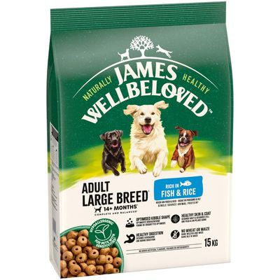 James Wellbeloved Adult Hypoallergenic Large Breed - Fish & Rice 15kg