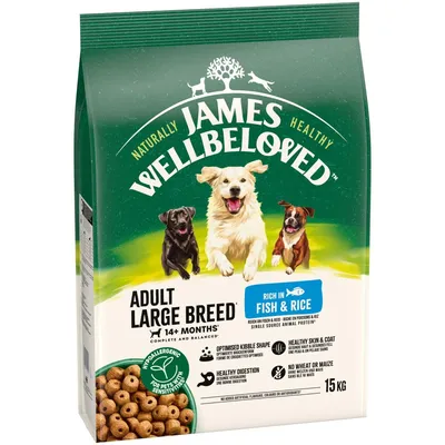James Wellbeloved Adult Hypoallergenic Large Breed - Fish & Rice - 15kg James Wellbeloved Adult Hypoallergenic Large Breed - Fish & Rice - 15kg