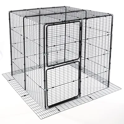 TIAKI Outdoor Katzengehege, schwarz - L 160 x B 160 x H 162 cm