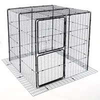 TIAKI Outdoor Katzengehege, schwarz - L 160 x B 160 x H 162 cm