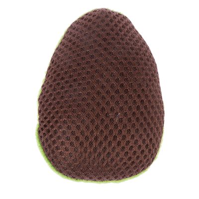 Bruin net speelgoed met groene accenten, geschikt voor interactief spelen.