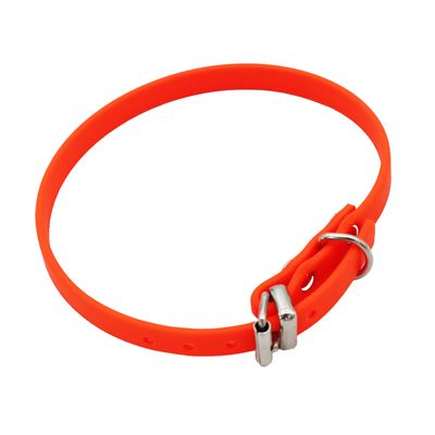 Heim Biothane®-Halsband genietet, leuchtorange 24 - 31 cm Halsumfang, 9 mm breit
