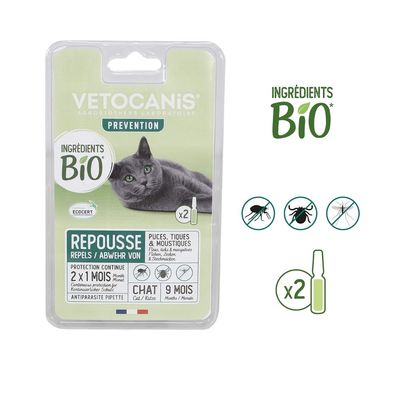 Vetocanis Repellent Spot-On mot loppor och fästingar för katter