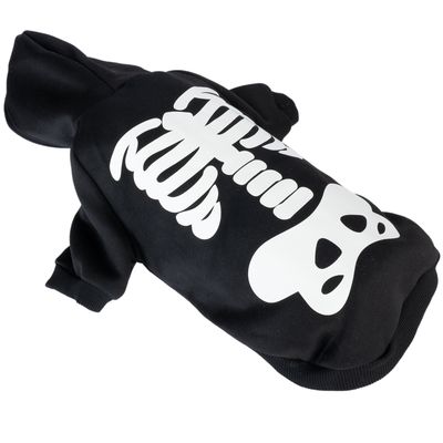 TIAKI Leuchtender Skelett-Hoodie für Hunde