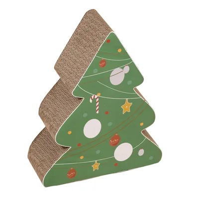 TIAKI Carton à gratter Sapin de Noël - L 40 x l 12 x H 32 cm