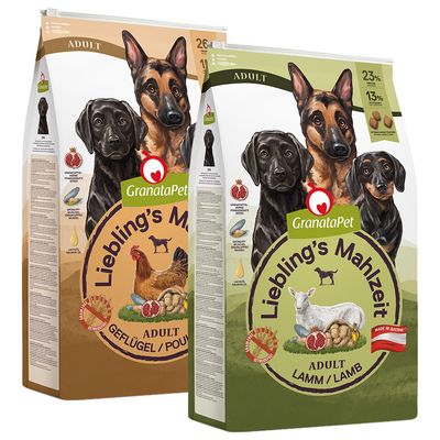 Sparpaket GranataPet Liebling's Mahlzeit 2 x 10 kg Mix: Adult Geflügel & Adult Lamm
