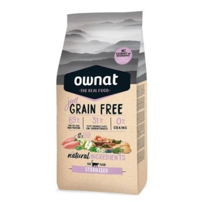 Ownat Just Grain Free Sterilised pour chat 2 x 8 kg