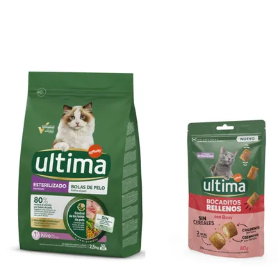 Croquettes Ultima 2,5 kg pour chat + sachets Ultima 60 g offerts ! - Stérilisé, Boules de poils, dinde Croquettes Ultima 2,5 kg pour chat + sachets Ultima 60 g offerts ! - Stérilisé, Boules de poils, dinde
