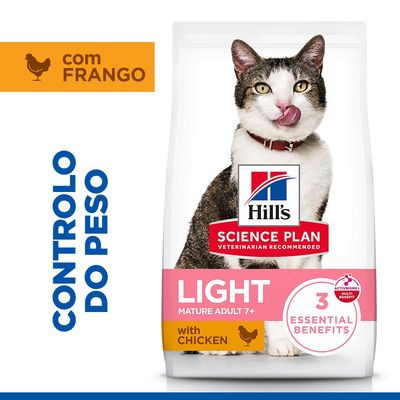Hill's Science Plan Light Mature Adult 7+ frango ração para gatos