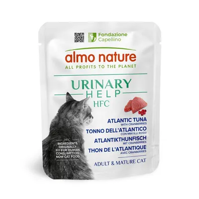 Lot Almo Nature HFC Urinary Help 24 x 50 g pour chat - thon de l'Atlantique aux canneberges
