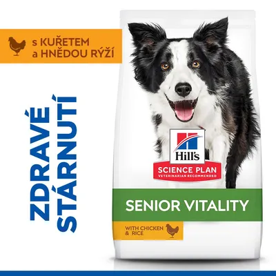 Hill's Science Plan Senior Vitality Mature Adult 7+ Medium kuracie s ryžou - 14 kg