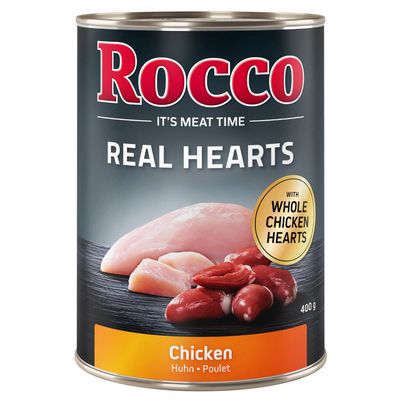 Rocco Real Hearts Multibuy 24 x 400g Chicken with Whole Chicken Hearts