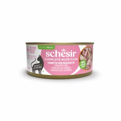 Schesir Complete Nutrition Filet aszpikban konzerv 6 x 140 g - Tonhal & garnéla