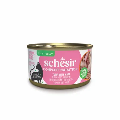 Schesir Complete Nutrition Filet en gelée 6 x 85 g en boîtes - thon avec du jambon