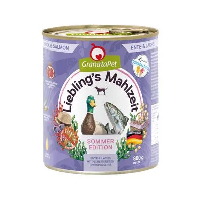 Granatapet Liebling´s Mahlzeit Limited Zomereditie Hondenvoer - Eend & Zalm (12 x 800 g)