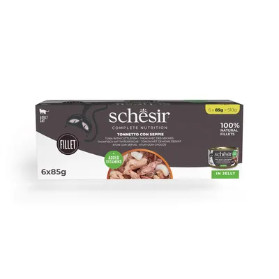 Schesir Complete Nutrition филе в желе 6 x 85 г - риба тон с калмари