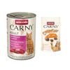 animonda Carny Adult: karma mokra dla kota, 6 x 400 g + Crunchy, wołowina z kurczakiem, 50 g gratis! Koktajl mięsny