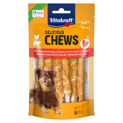 Vitakraft Delicious Chews дъвчащи ролки с пиле S - 2 x 300 г (50 броя)